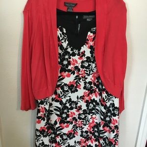 Sleeveless dress w/sweater jacket